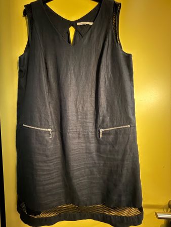 Passport, Sommerkleid Gr. 44, schwarz, Leinen,