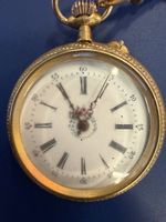 Taschenuhr Goldig mit Kette antiker Zustand