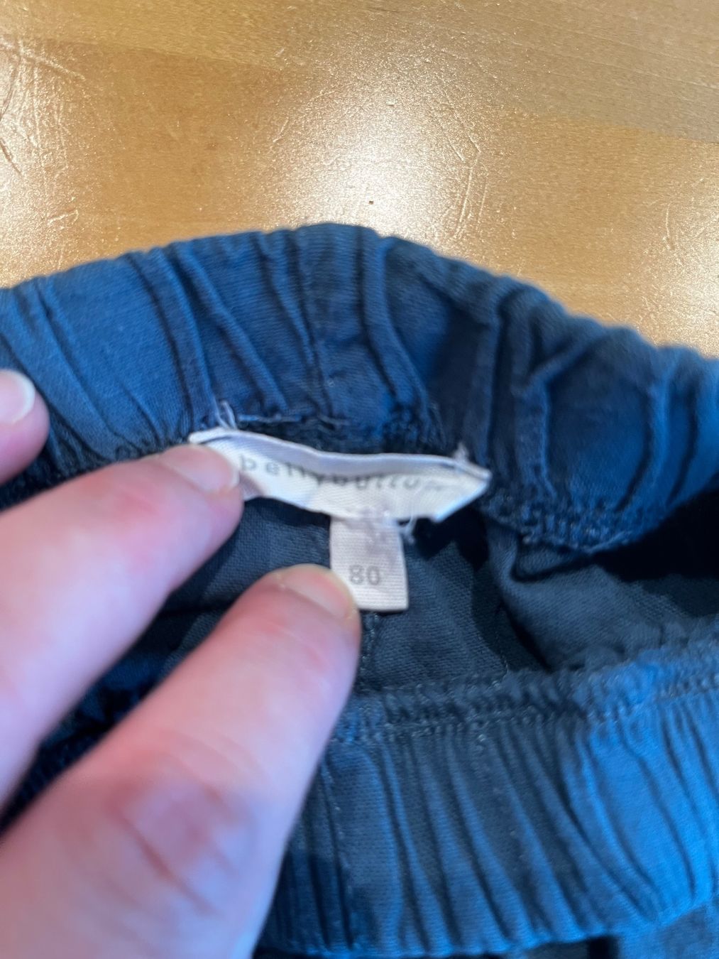 Pantaloni: Bellybutton Hose Grösse 80 dunkelblau Leinen/BW – Usato da Ziefen venduto da Madame1982 1