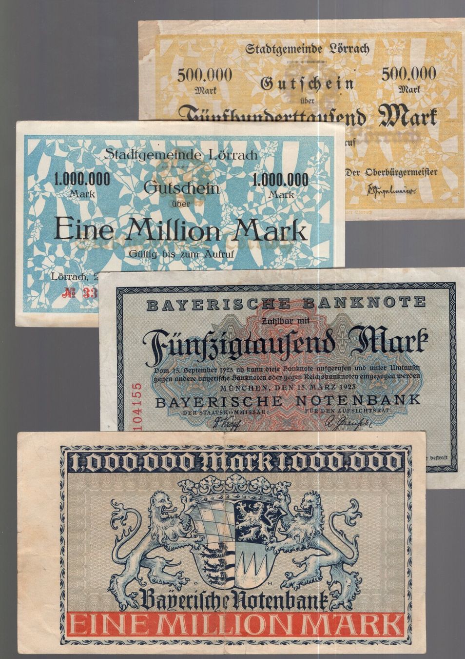 Banknoten: Germany noten 4 stück – Gebraucht aus Leibstadt von baroc333