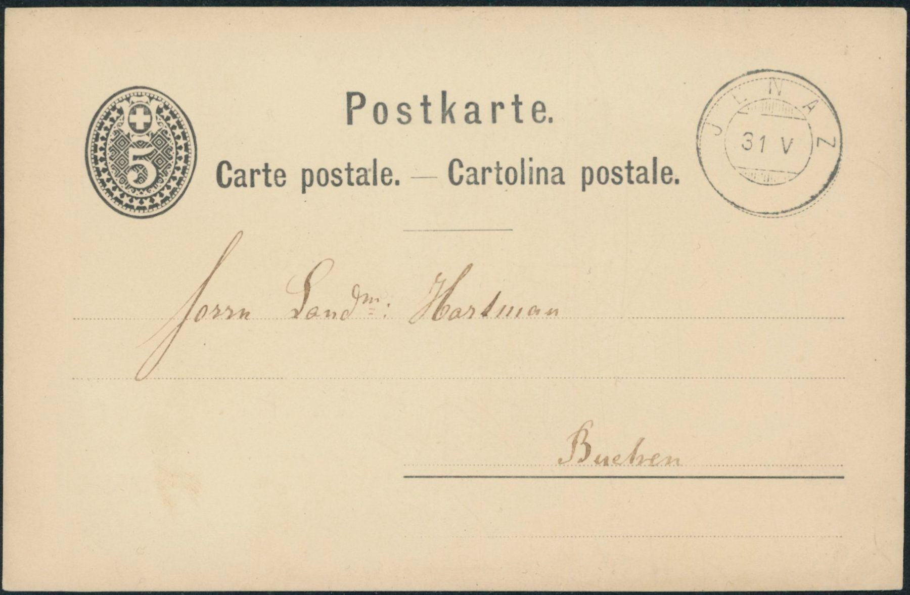 Alle Briefmarken: GR Jenaz - Zwergstempel - Karte – Gebraucht aus Schindellegi von leecollect