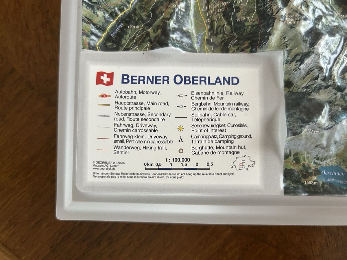 Ansichtskarten: Reliefkarte Berner Oberland – Gebraucht aus Zimmerwald von sutol_ 2