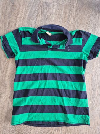 Kinder Polo Shirt gr-blau gestreift Gr. 152, Sommer top 🌻