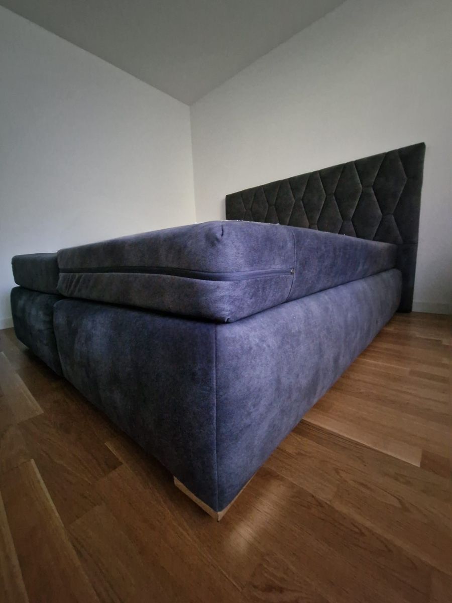 Letti: Boxspringbett 160x200 cm dunkelgrau mit gestepptem Kopfteil – Usato da Dübendorf venduto da nela123