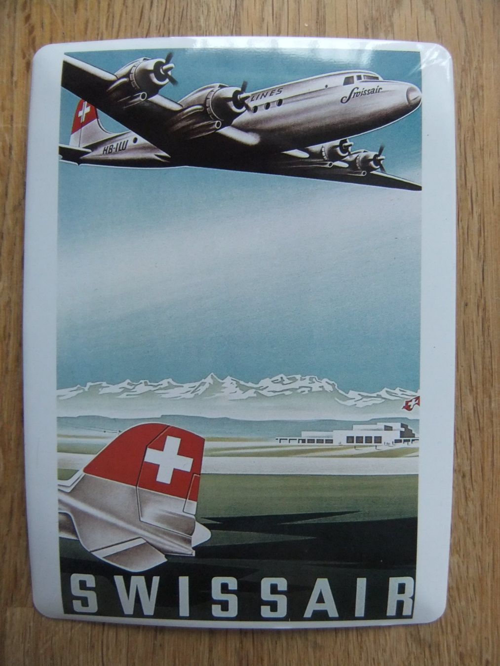 Cartoline postali: Blechpostkarte Swissair – Usato da St. Niklaus VS venduto da wunschlos54