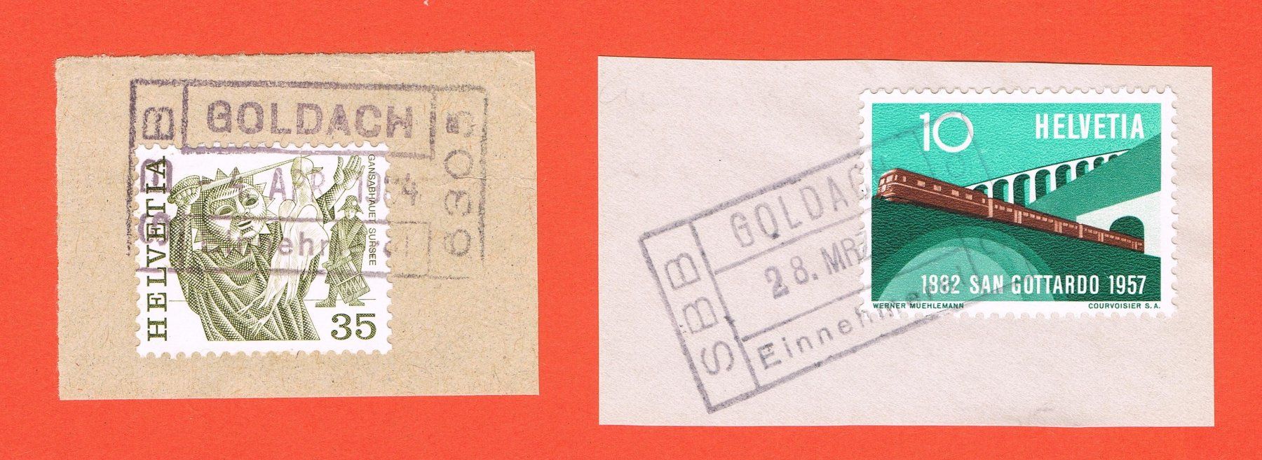 Tutti i francobolli: Bahnpoststempel Goldach – Usato da Biberstein venduto da Jura39 2