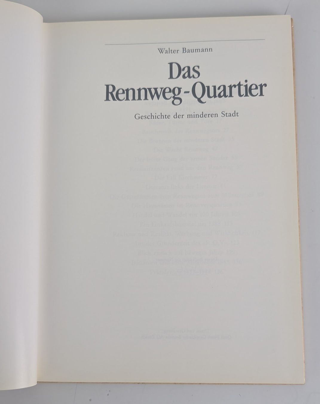 Libri: Walter Baumann: Das Rennweg-Quartier, Nummeriert! – Usato da Zürich venduto da axolottchen 2