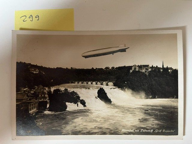 Cartoline postali: Ansichtskarte Rheinfall mit Luftschiff "Gros Zeppelin",1930 – Usato da Niederwil AG venduto da dahu75