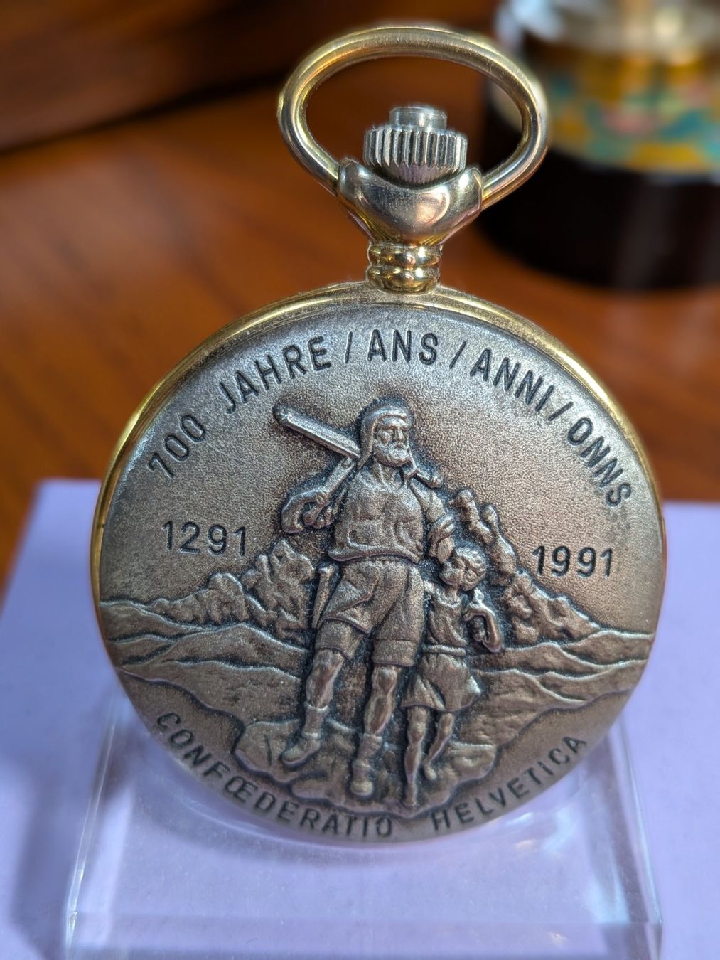 Orologi: Taschenuhr mit Wilhelm Tell – Nuovo e nell'imballaggio originale da Schönenwerd venduto da kybi