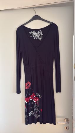 Desigual, Kleid, schwarz mit Aufdruck, Grösse L