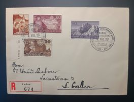 LIECHTENSTEIN, R - BRIEF SONDERSTEMPEL NACH ST.GALLEN 1938