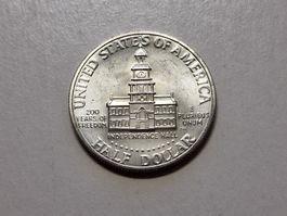 USA,1/2 Dollar silber 1976. Stempelglanz.