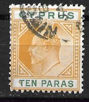 Zypern 1904: König Edward 10 Paras orange/grün