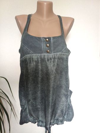 Top COMPAGNIA ITALIANA 100% Soie - Gris Anthracite –Gr. S