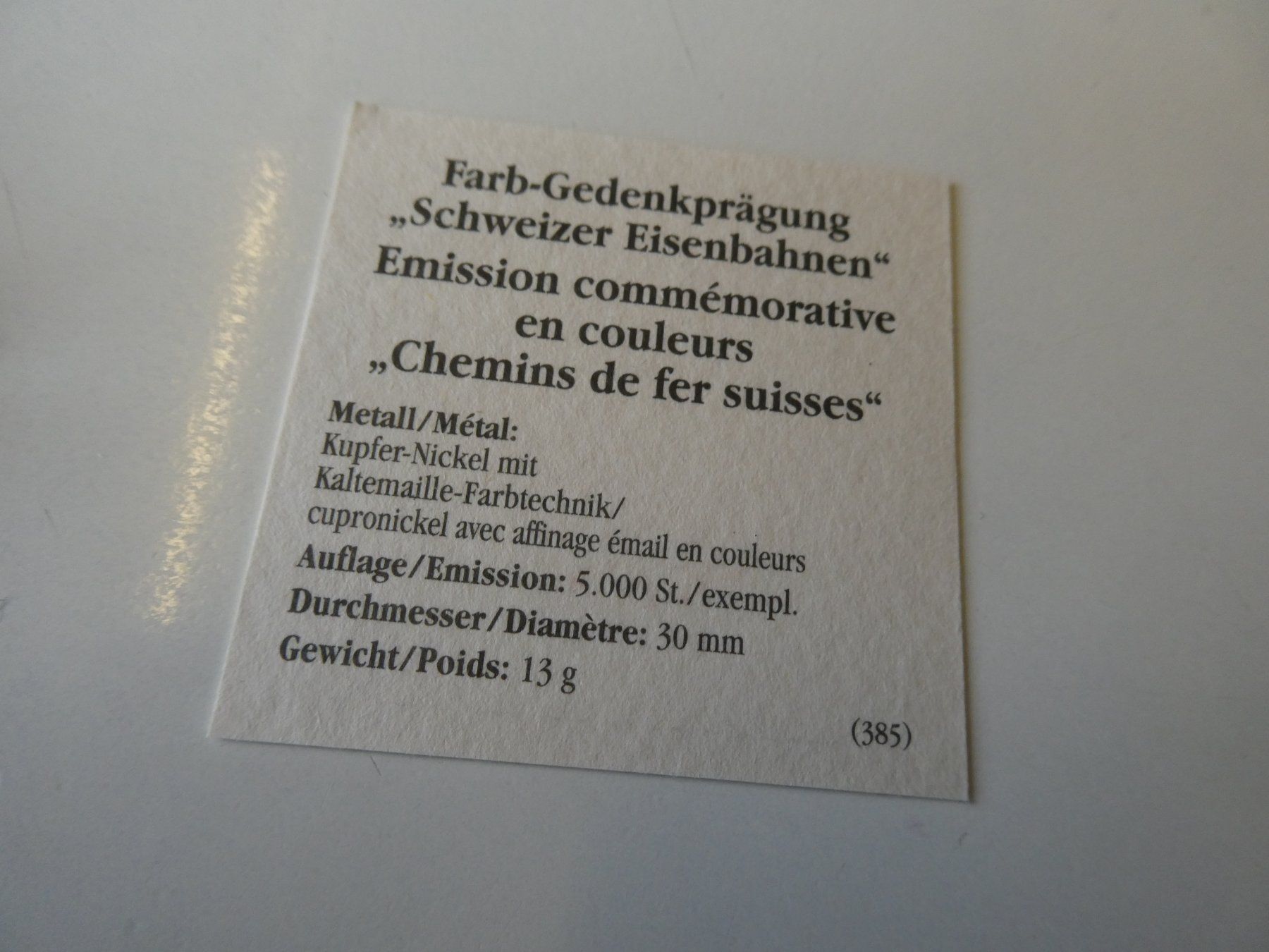 Medaillen: Medaille 30 mm, Gottardo 2016 – Gebraucht aus Hinterforst von Rohusri 2