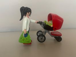 Playmobil Set - Mutter mit zwei Babys im Kinderwagen