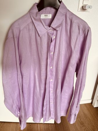 hemdbluse mit leinen von uniqlo, gr. xl
