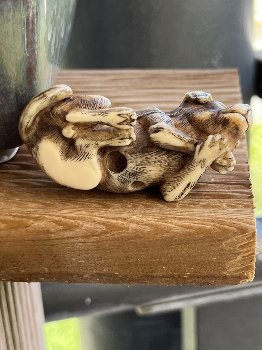 Statuette: 4 netsuke bunny, hund, ratte, welpe – Usato da Lengnau BE venduto da Meij 8