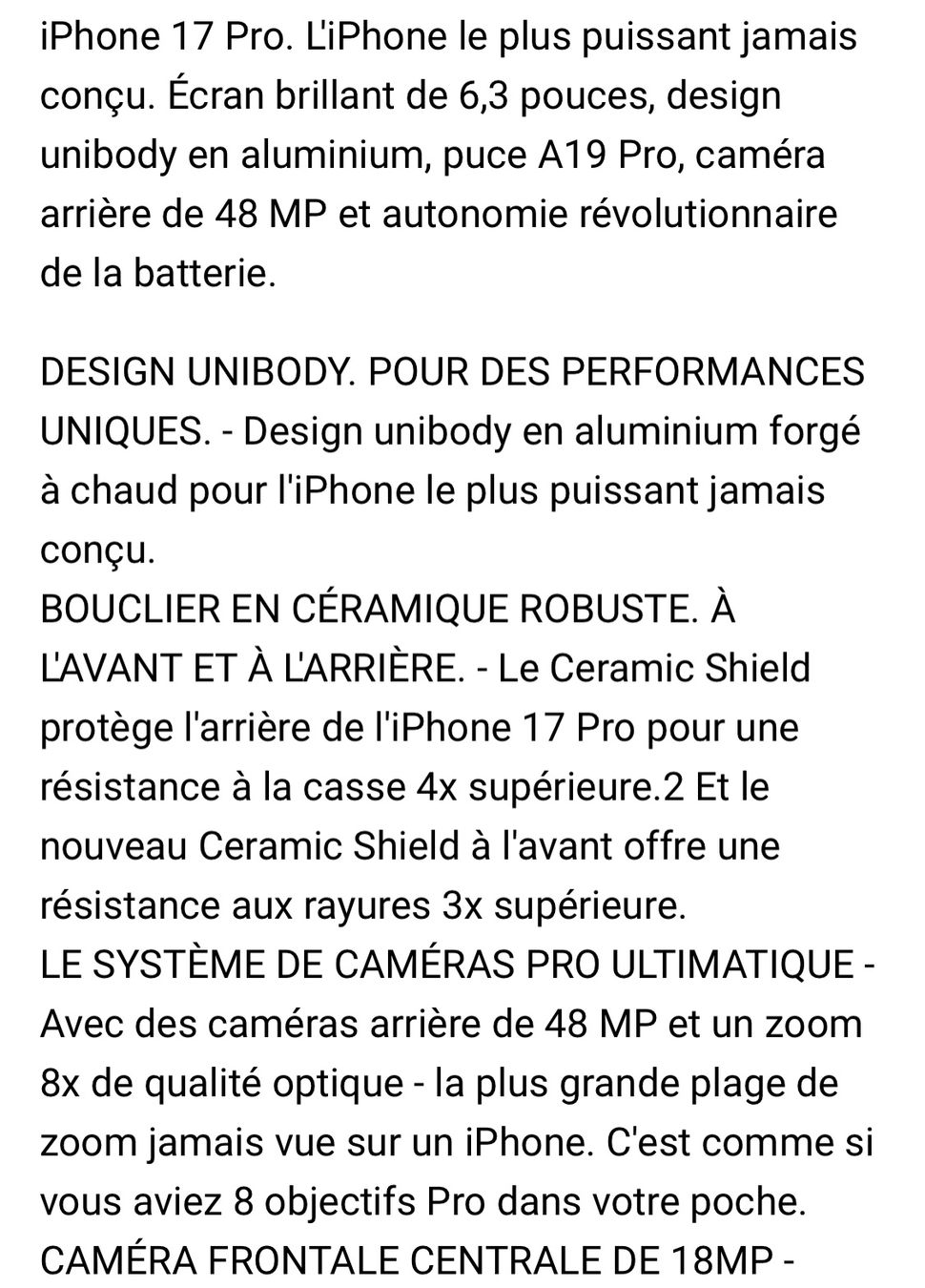 Apple Portables: iPhone 17pro – Neuf avec emballage d'origine à Corcelles-pres- Payerne par Dario.B 2