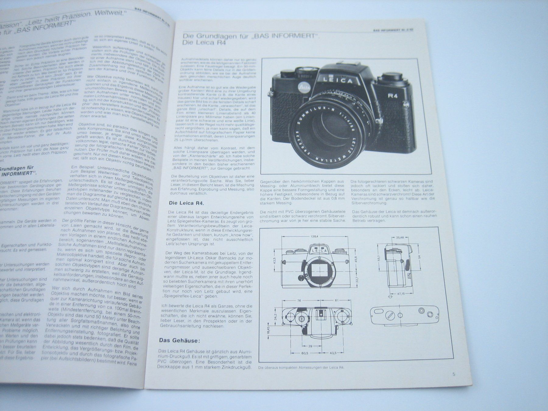 Leica Documenti: Leica R4 System alter Prospekt/Katalog – Usato da Zürich venduto da Tomi118 1