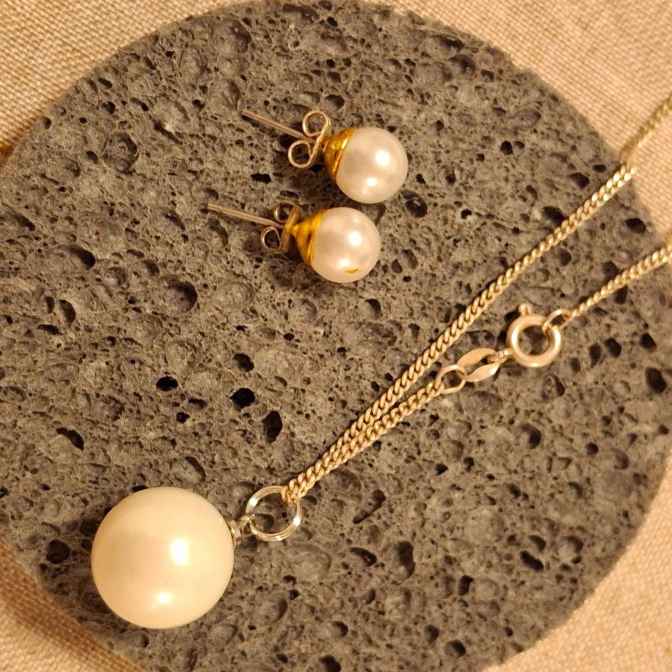 Sonstiger Schmuck: Set Silber 925 Halskette mit Perle, inkl Perlen-Ohrstecker – Gebraucht aus Münchenbuchsee von babilibern 2