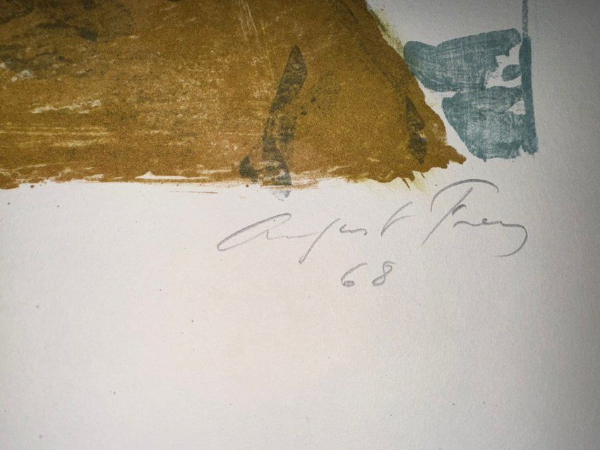 Grafica & Litografie: Die 2 Kinder handsigniert August Frey    (ID b4936 – Usato da Gelterfingen venduto da art-and-more 3
