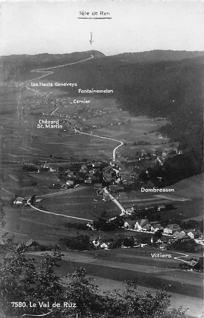 Cartoline postali: SOUVENIR du VAL de RUZ, 1950 – Usato da Winterthur venduto da SchatzchischtliWinti