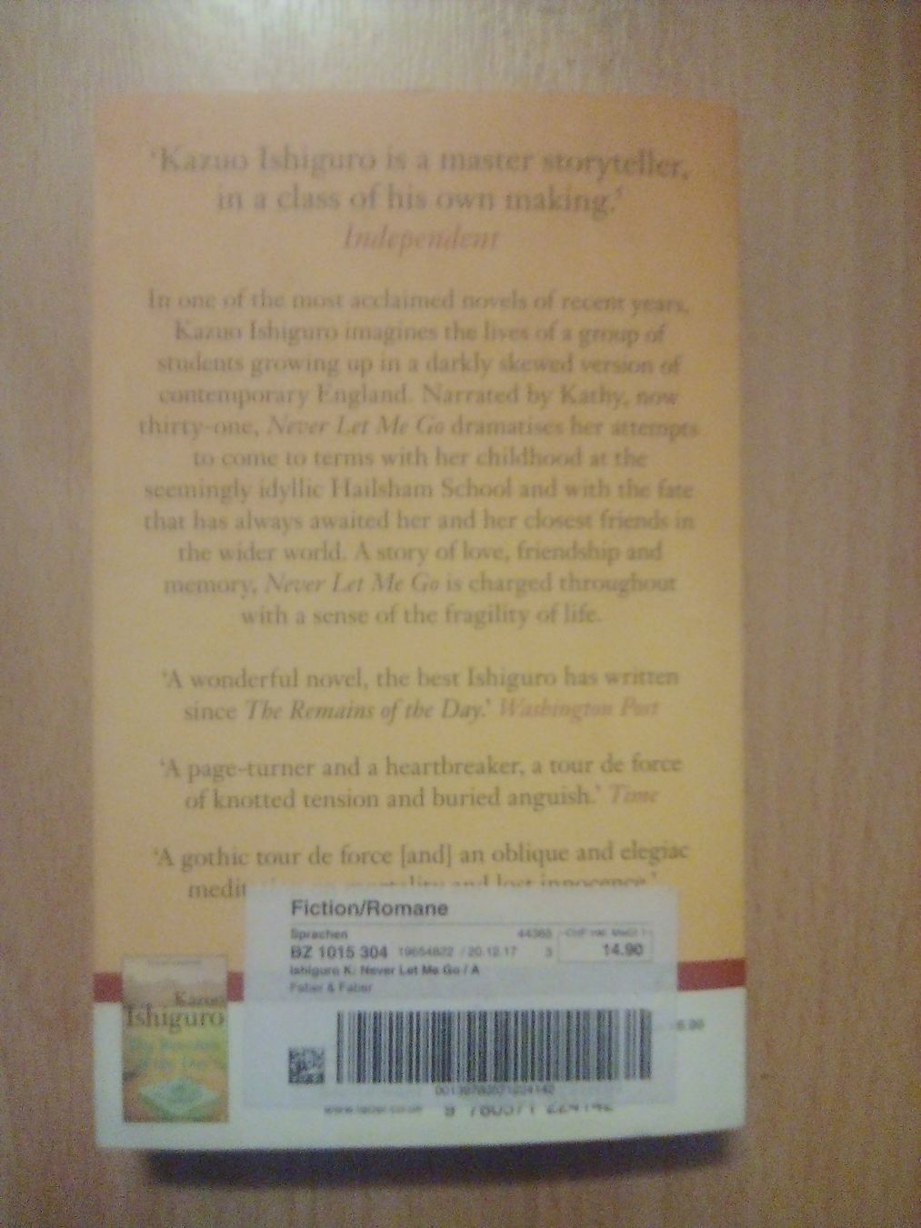 Livres: Never Let Me Go Kazuo Ishiguro – Neuf (Voir description) à Winterthur par Colonica 1
