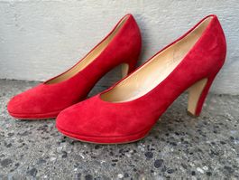 Gabor Pumps Gr. 4 / 37 rot Velourleder neu