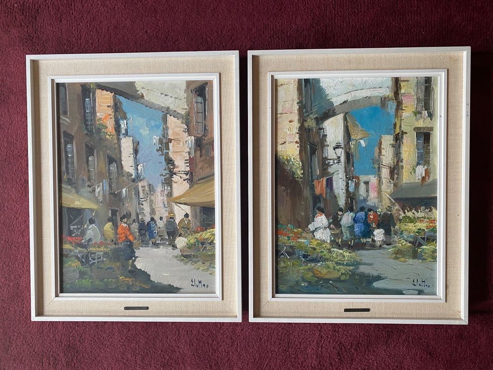 2-sch-ne-lbilder-strassenszene-italien-giuseppe-elettro-gebraucht