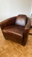 Vintage Ledersessel "Cigar" – runder Clubsessel