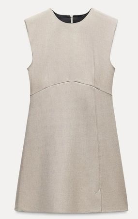Zara glitzerndes Minikleid perlgrau/beige - neu