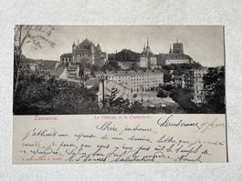 Alte Ansichtskarte Lausanne, Schloss und Kathedrale 1902