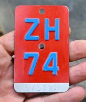 Velonummer ZH von 1974 - Zürich -  ZH 74 - 575126