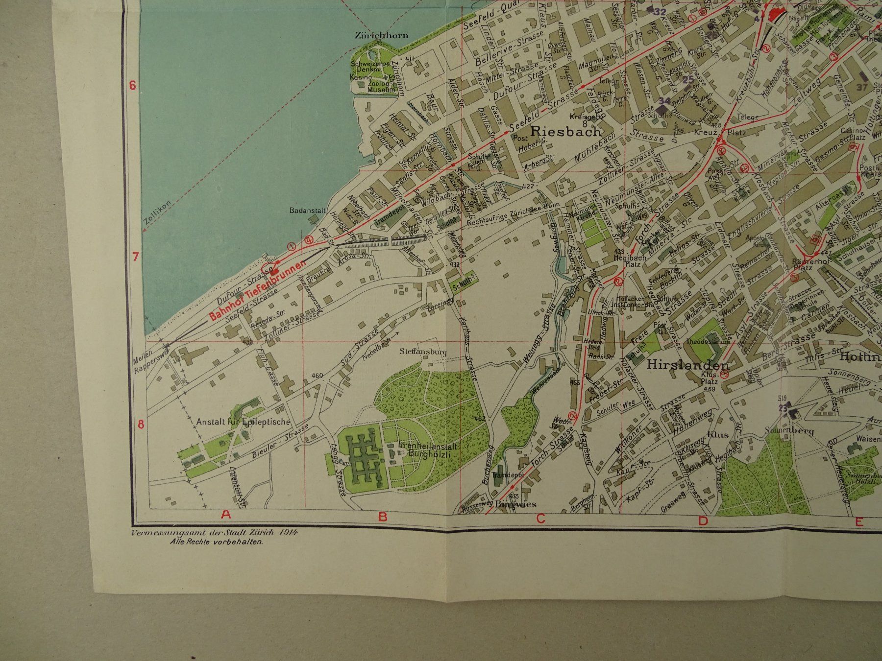 Cartine & Atlanti: STADTPLAN ZÜRICH 1914 – Usato da Grüningen venduto da Kartensammler 1