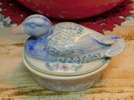 Pastetenform Terrine Ente mit Deckel Keramik /China Stempel