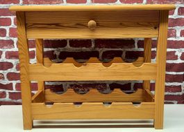 Alte Vintage Holz Sideboard Weinregal Mit Schublade