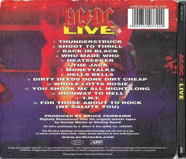 CD: AC/DC:  Live - CD – Nuovo (secondo la descrizione) da Steinhausen venduto da Vilivinili 1