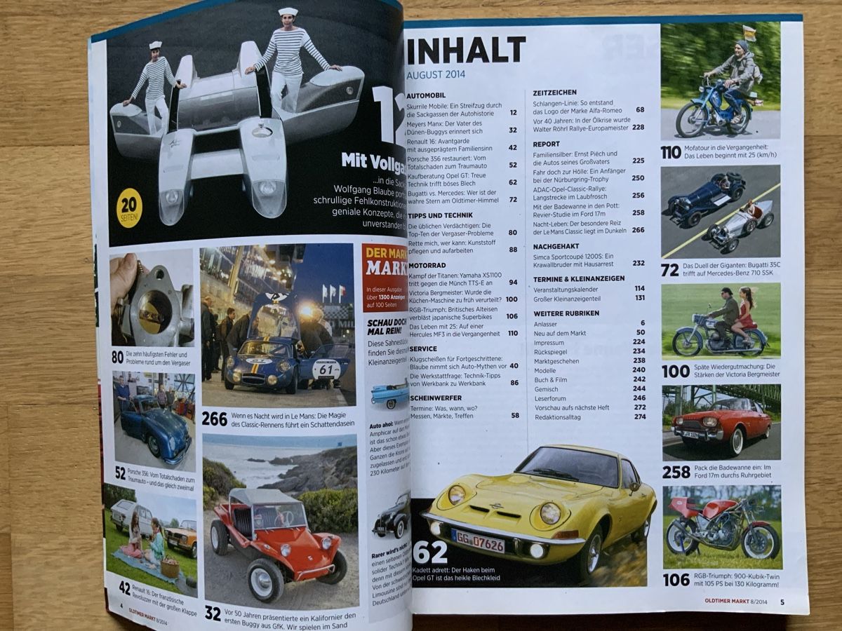 Riviste & Magazine: Oldtimer Markt 8/2014 Opel GT / Ford Taunus – Nuovo (secondo la descrizione) da Frauenfeld venduto da CSM71 1