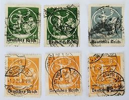 Briefmarken Deutsches Reich gebraucht 1920 / 6x