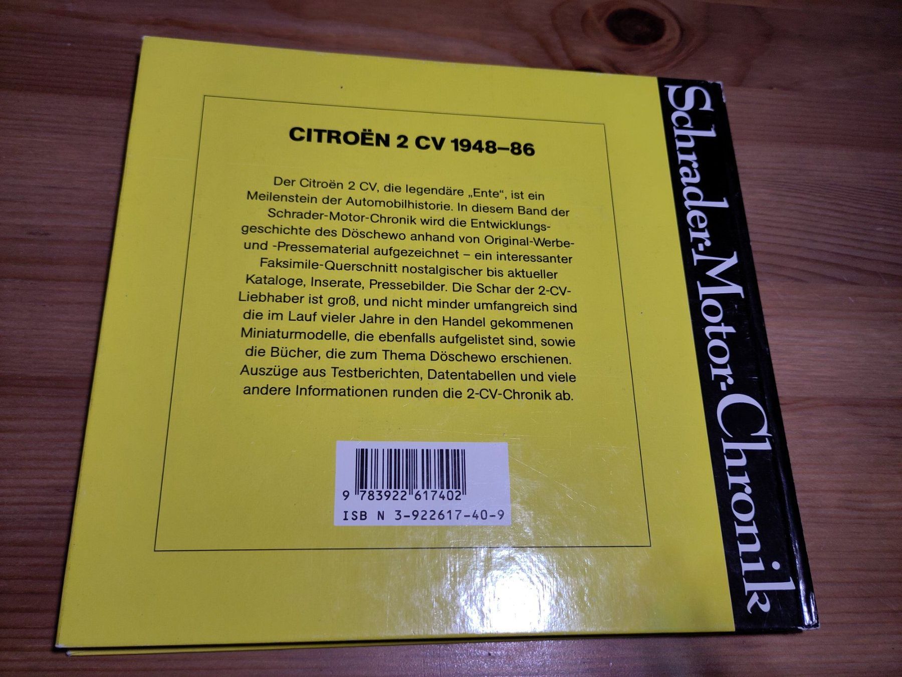 Libri: Schrader-Motor-Chronik: Citroen 2CV 1948-86 – Usato da Bülach venduto da Tiefschlaflos 1