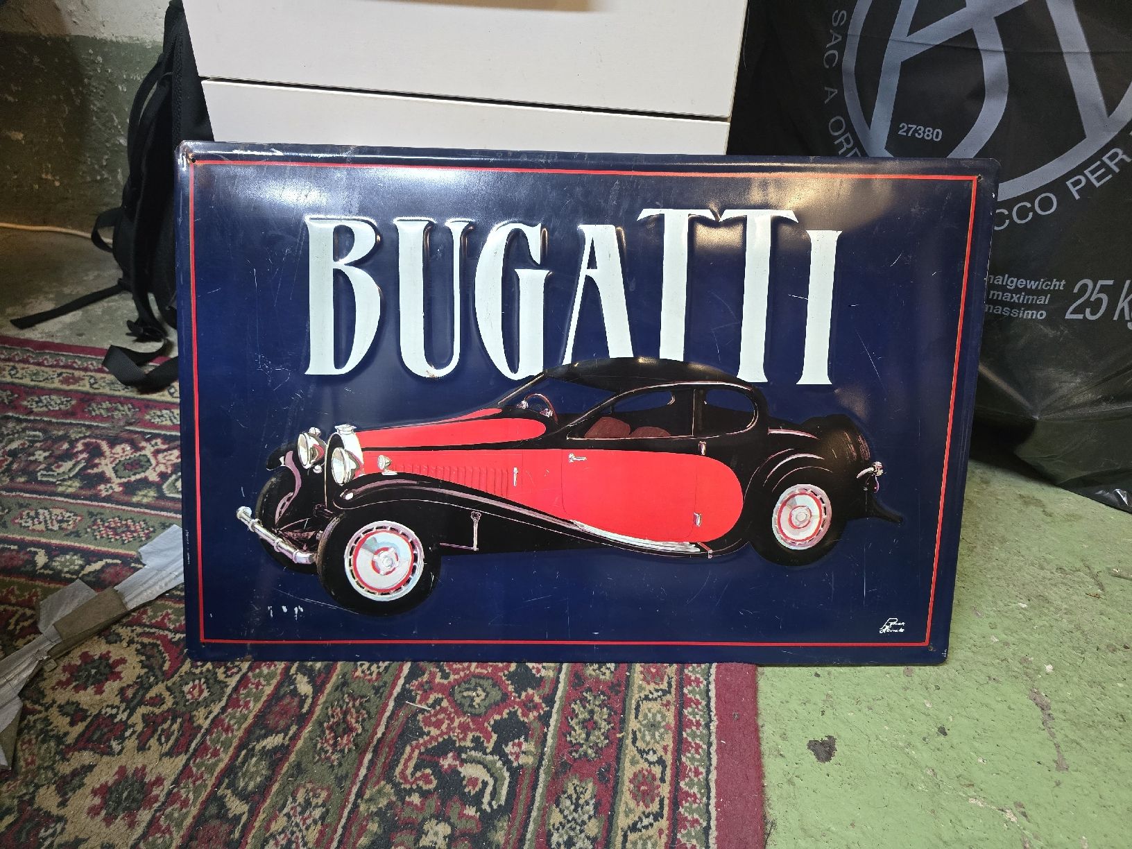 Bugatti Schilder: Blechschild Bugatti 60 x 40 cm – Gebraucht aus Rorschach von TimelessTrading