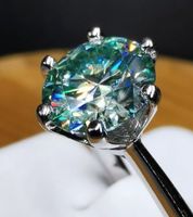 Bague argent avec diamant de moissanite de 2 ct certifié GRA