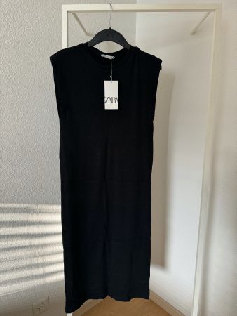 ZARA T-Shirt Kleid in Rib, Gr. S, NEU + Etikett, schwarz