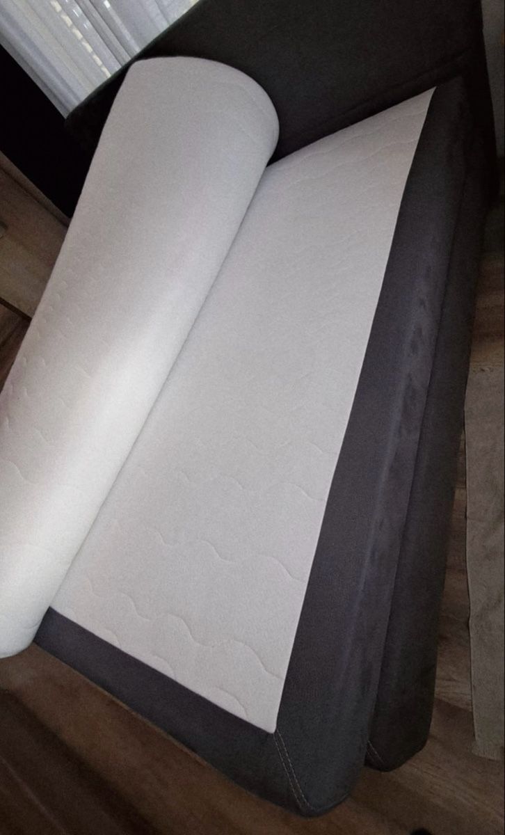Boxspringbett anthrazit grau 200 x 180 cm inklusive Topper (D'occasion ...