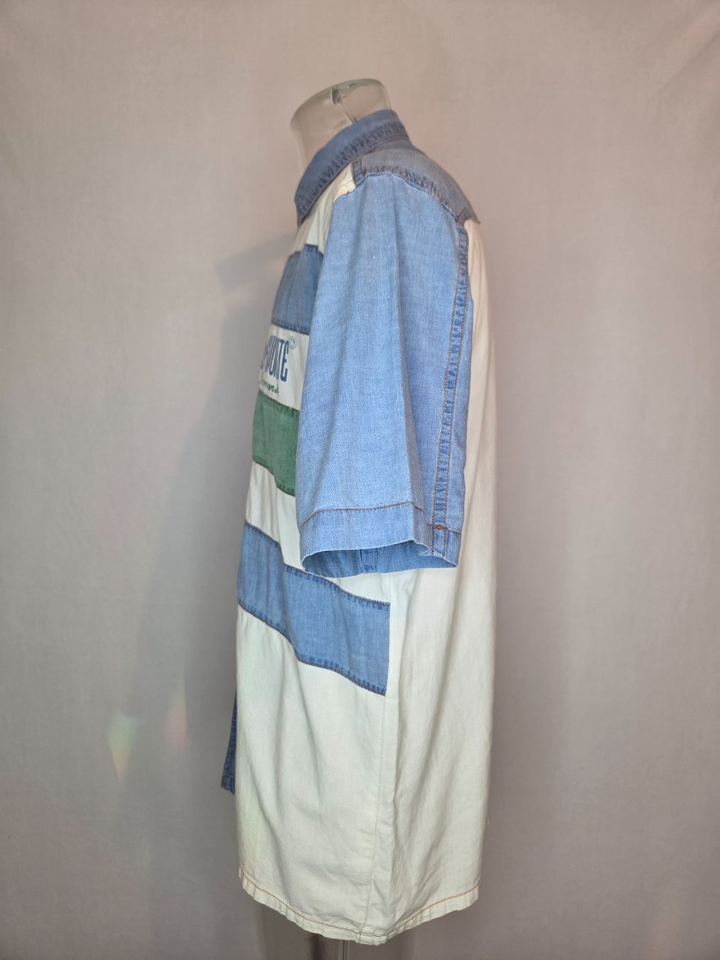 Camicie: 90er Colour-Block Baumwollhemd - M/L – Usato da Bern venduto da -Aniko- 1