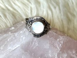 Ring Silber 925 mit permlutfarbenem Stein