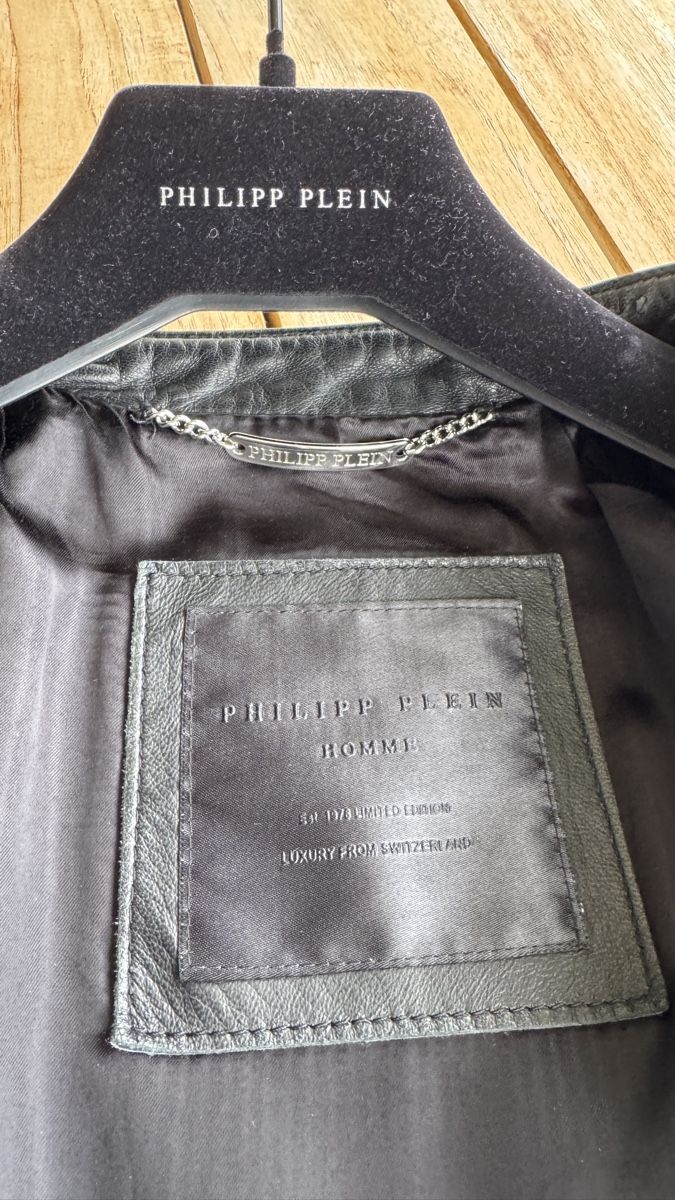 Philipp Plein Jacken: Original Philipp Plein Gesteppte Biker Lederjacke, schwarz – Gebraucht aus Weesen von isabelleST 9