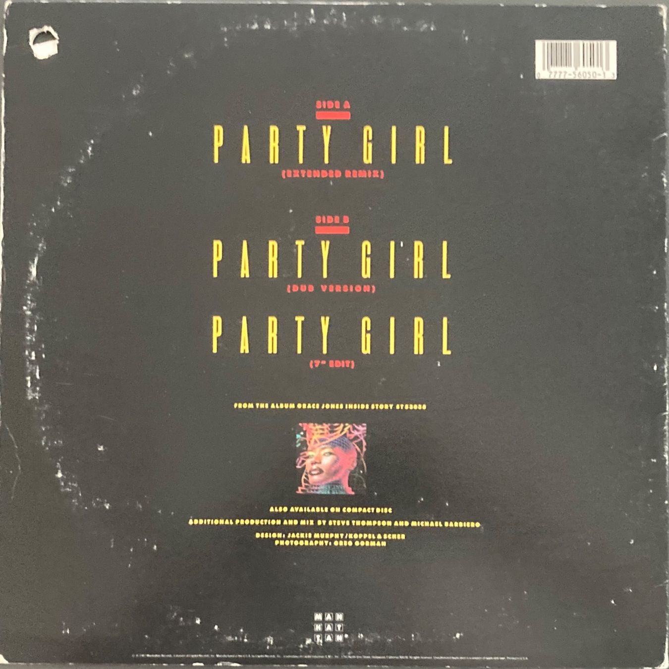 Dischi in vinile: GRACE JONES - PARTY GIRL – Usato da Poliez-Pittet venduto da Newtown-Records 1