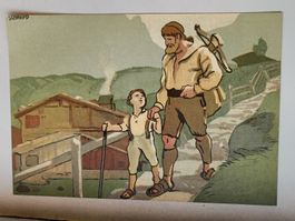 Litho Mono Karte / Wilhelm Tell - Chocolat Klaus 1908